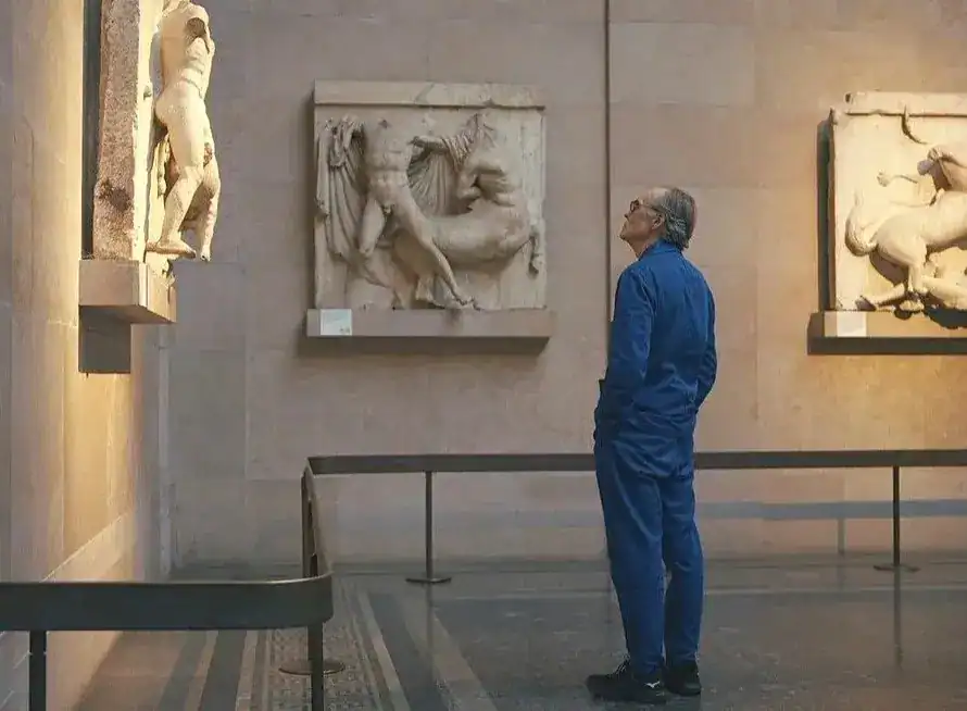 Ancient Greek sculptures at AHEPA Victoria museum, showcasing classical art and cultural heritage.